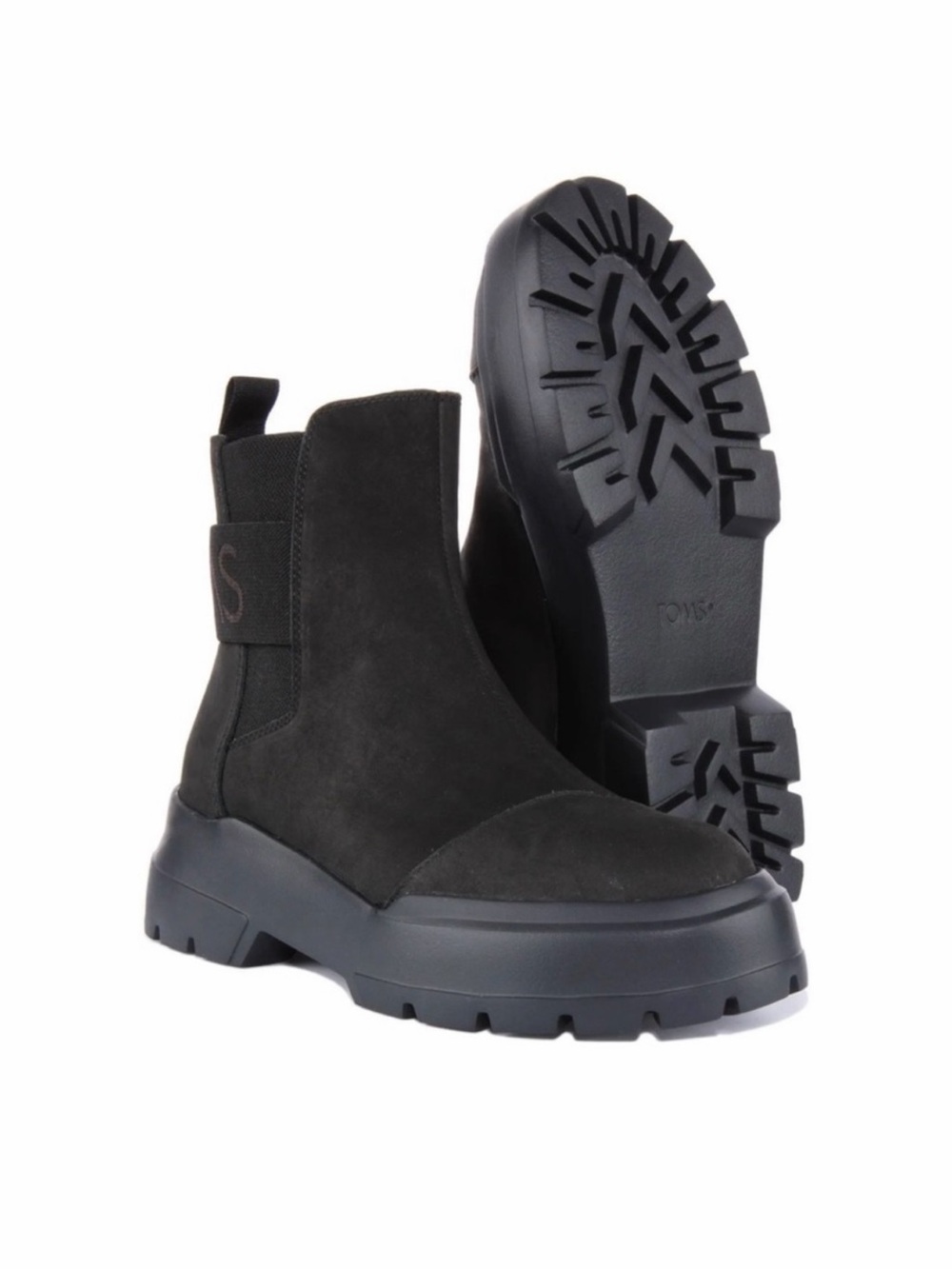 ★ Toms Alpargata Combat Women’s Chunky Sole Chelsea Utility Boots Black 7.5 ★